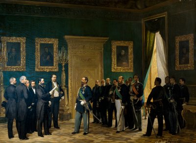 Victor Emmanuel II empfängt toskanische Vertreter mit dem Dekret der Annexion zum Königreich Italien von Giovanni Mochi