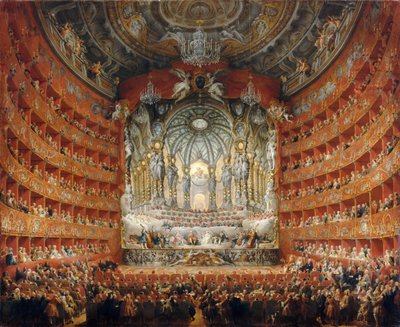 Musikalisches Fest gegeben vom Kardinal de La Rochefoucauld im Teatro Argentina in Rom im Jahr 1747 von Giovanni Paolo Pannini