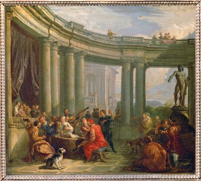 Konzert in einer kreisförmigen Kolonnade im dorischen Stil von Giovanni Paolo Pannini or Panini