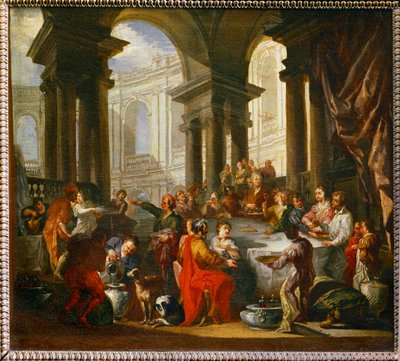 Festmahl unter einem ionischen Portikus von Giovanni Paolo Pannini or Panini