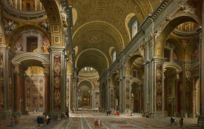 Innenraum von St. Peter, Rom von Giovanni Paolo Pannini or Panini
