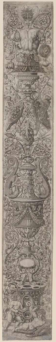 Ornamenttafel: Zwei Kinder mit Helmen von Giovanni Pietro Birago and Zoan Andrea