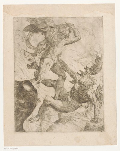 Erzengel Michael im Kampf mit dem Teufel von Giovanni Pietro Possenti