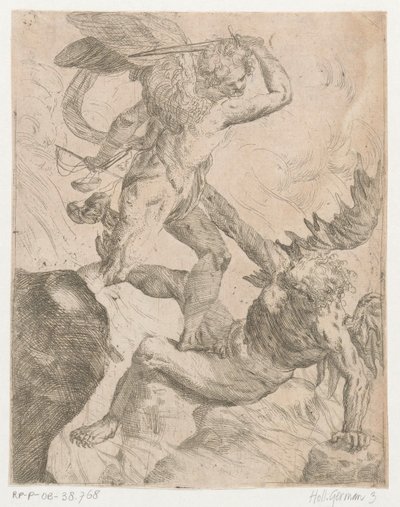 Erzengel Michael im Kampf mit dem Teufel von Giovanni Pietro Possenti