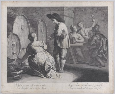 Eine Schankmaid füllt Krüge..., 1760-70 von Giovanni Volpato
