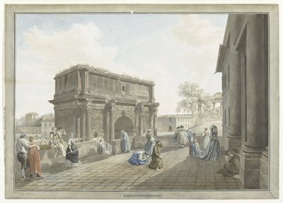 Gezicht op de Boog van Septimius Severus te Rome von Giovanni Volpato