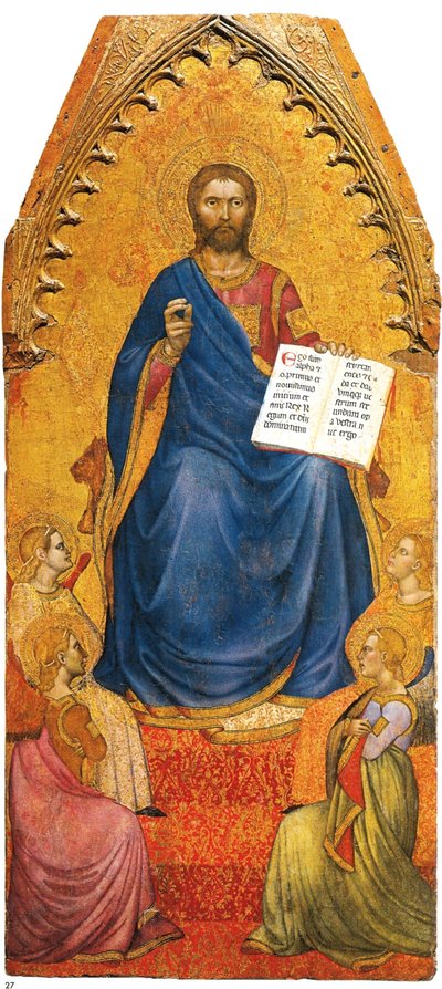 Christus auf dem Thron von Engeln angebetet von Giovanni da Milano