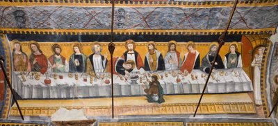 Geschichten der Passion Christi: Das letzte Abendmahl Jesu mit den Jüngern von Giovanni di Cherasco Botoneri
