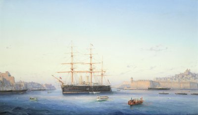 HMS Alexandra im Grand Harbour, Malta von Girolamo Gianni