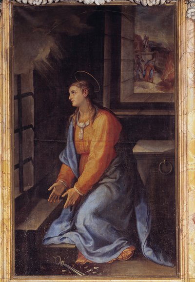 Porträt der heiligen Apollonia im Gefängnis von Girolamo Muziano