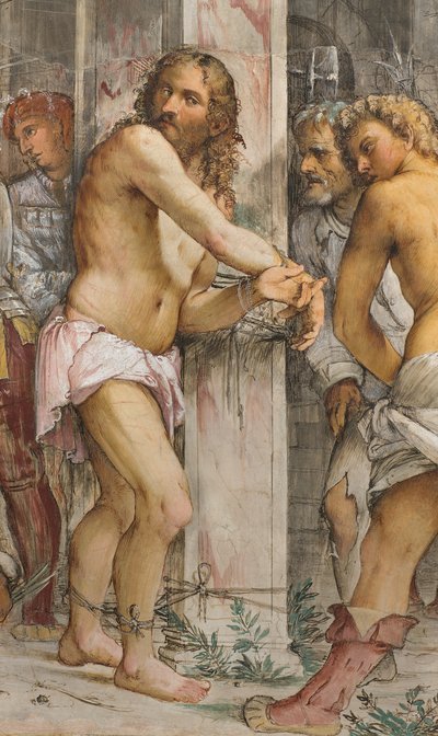 Zentrales Kirchenschiff, fünfter südlicher Spann, Geißelung Christi, Jerome Romanino von Girolamo Romanino