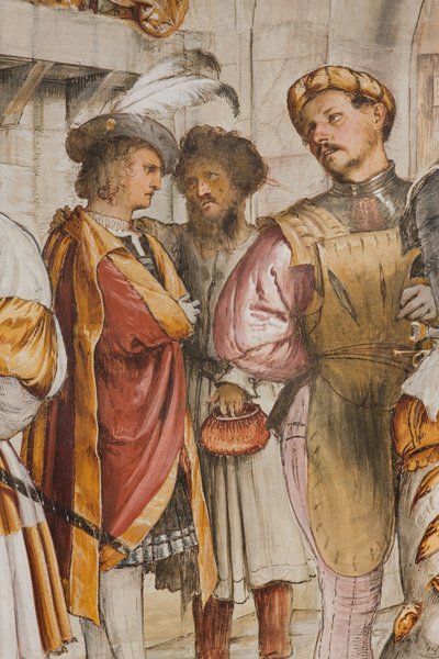 Zentrales Kirchenschiff, fünfter südlicher Spann, Christus vor Pilatus, Girolamo Romanino von Girolamo Romanino