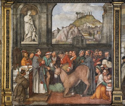 Das Wunder des Maultiers (Detail) von Girolamo Tessari