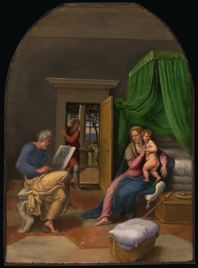Der heilige Lukas zeichnet die Jungfrau und das Christkind, ca. 1535 von Girolamo da Carpi