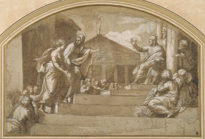 Martha bringt Maria Magdalena zu Christus von Giulio (attr. to) Romano