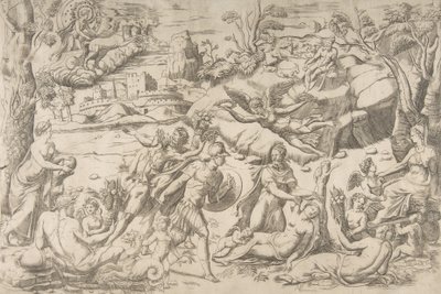 Mars und Rhea Silvia von Giulio Bonasone