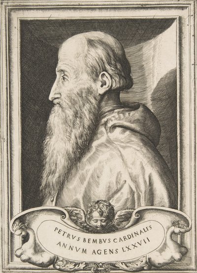 Porträt von Kardinal Pietro Bembo nach links blickend von Giulio Bonasone