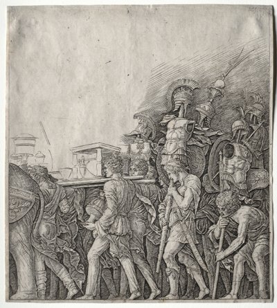 Die Triumphe Caesars: Die Kürassierträger, ca. 1498 von Giulio Campagnola