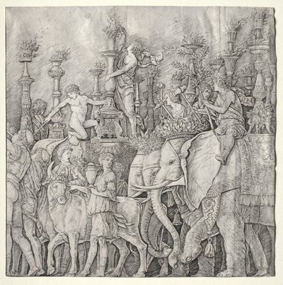 Die Triumphe Caesars: Die Elefanten, um 1485-1490 von Giulio Campagnola