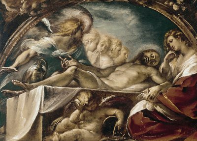 Der tote Christus mit Engeln von Giulio Cesare Procaccini