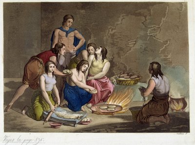 Alte Mexikaner machen Brot von Giulio Ferrario