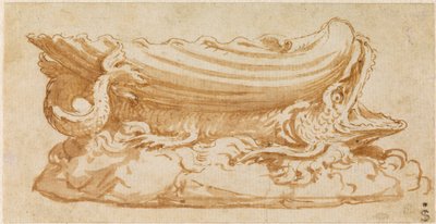 Entwurf für einen silbernen Salzstreuer von Giulio Romano