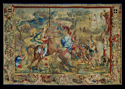 Die Geschichte von Scipio: Die Schlacht auf dem Plateau, vierter Teil des Wandteppichs von Giulio Romano