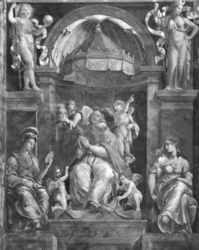 Papst Damasus I. (ca. 304-384) zwischen Klugheit und Frieden von Giulio Romano