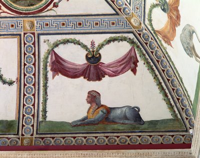 Die Camera con Fregio di Amorini (Detail einer Sphinx) von Giulio Romano