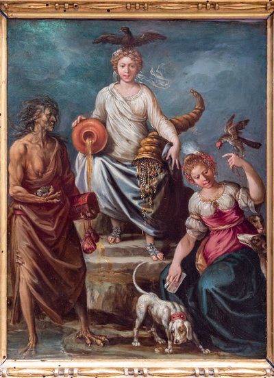 Überfluss, mit Geiz und Faulheit von follower of Giuseppe Cesari