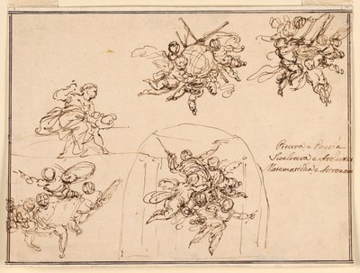 Skizzen für Wandmalereien: Kunst und Wissenschaften von Giuseppe Bernardino Bison