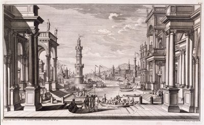Kleiner Hafen mit barocken Säulen, aus 