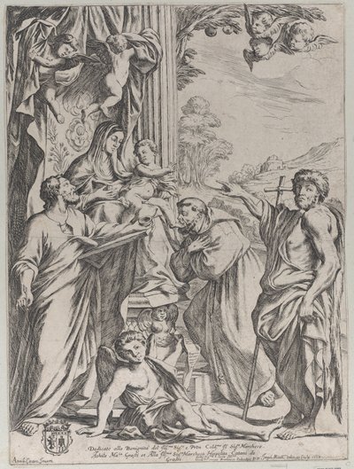 Die Jungfrau auf dem Thron mit drei Heiligen, 1668 von Giuseppe Maria Mitelli