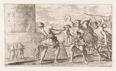 Trojaner nehmen Sinon gefangen (Ecce tradunt manibus vinctum post terga Sinonem) (Omzwervingen van Aeneas) (L