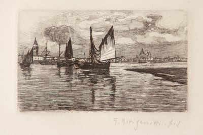 Boote in der Lagune von Giuseppe Miti Zanetti