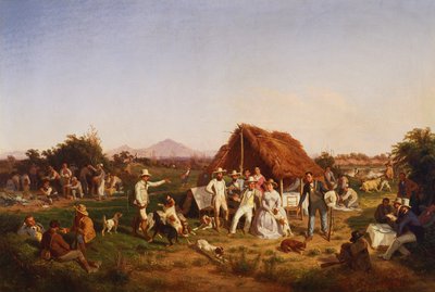 Jagdgesellschaft mit der königlichen Familie von Neapel von Giuseppe Palizzi