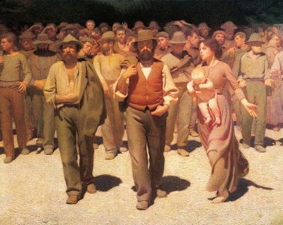 Der vierte Stand, Detail von Giuseppe Pellizza da Volpedo