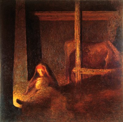 Die alte Frau in der Scheune von Giuseppe Pellizza da Volpedo