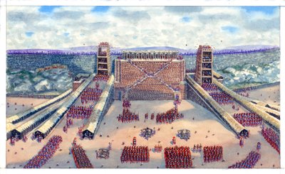 Schlacht von Avaricum durch die römischen Legionen während der Gallischen Kriege von Giuseppe Rava