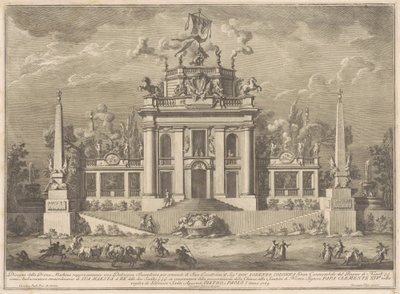 Die Prima Macchina für die Chinea von 1769: Eine "Deliziosa" von Giuseppe Vasi, after Giuseppe Palazzi, after Paolo Posi
