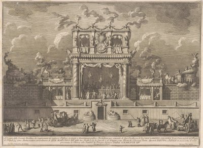 Die Zweite Maschine für die Chinea von 1769: Ein Gebäude für öffentliche Unterhaltung von Giuseppe Vasi, after Giuseppe Palazzi, after Paolo Posi