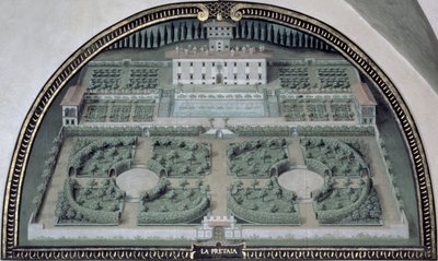 Villa della Pretaia aus einer Serie von Lunetten, die Ansichten der Medici-Villen darstellen von Giusto Utens
