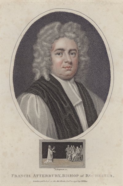 Francis Atterbury, Bischof von Rochester (kolorierte Gravur) von Godfrey (after) Kneller