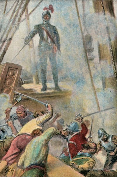 Illustration zu Westward Ho! von Charles Kingsley von Godfrey C. Hindley