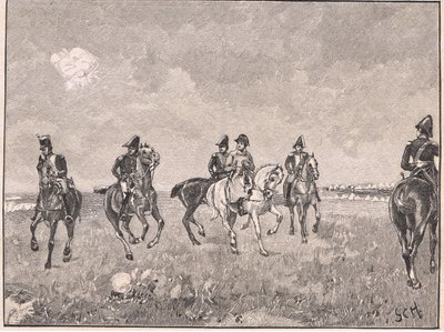 Napoleon und seine Suite in Boulogne, 1803 von Godfrey C. Hindley