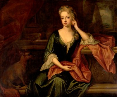Dame mit Hund und Papagei, 17. Jahrhundert von Godfrey Kneller