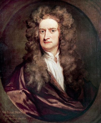 Porträt von Isaac Newton, englischer Mathematiker, Physiker und Astronom, Gemälde von Godfrey Kneller von Godfrey Kneller