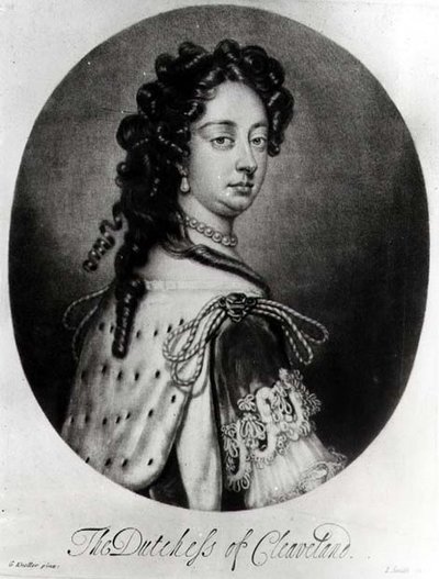 Porträt von Barbara Villiers, Herzogin von Cleveland (1641-1709) graviert von J. Smith von Godfrey after Kneller