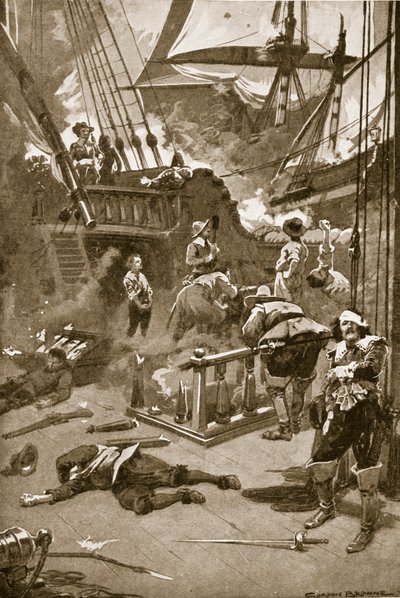 Die Schlacht bei Camperdown, 29.-31. Juli von Gordon Frederick (after) Browne
