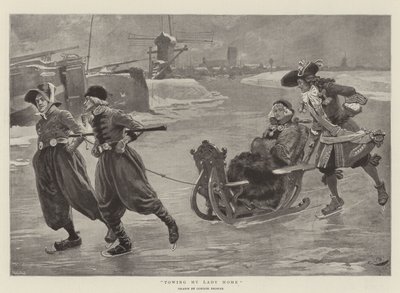 Meine Dame nach Hause schleppen (Lithografie) von Gordon Frederick (after) Browne